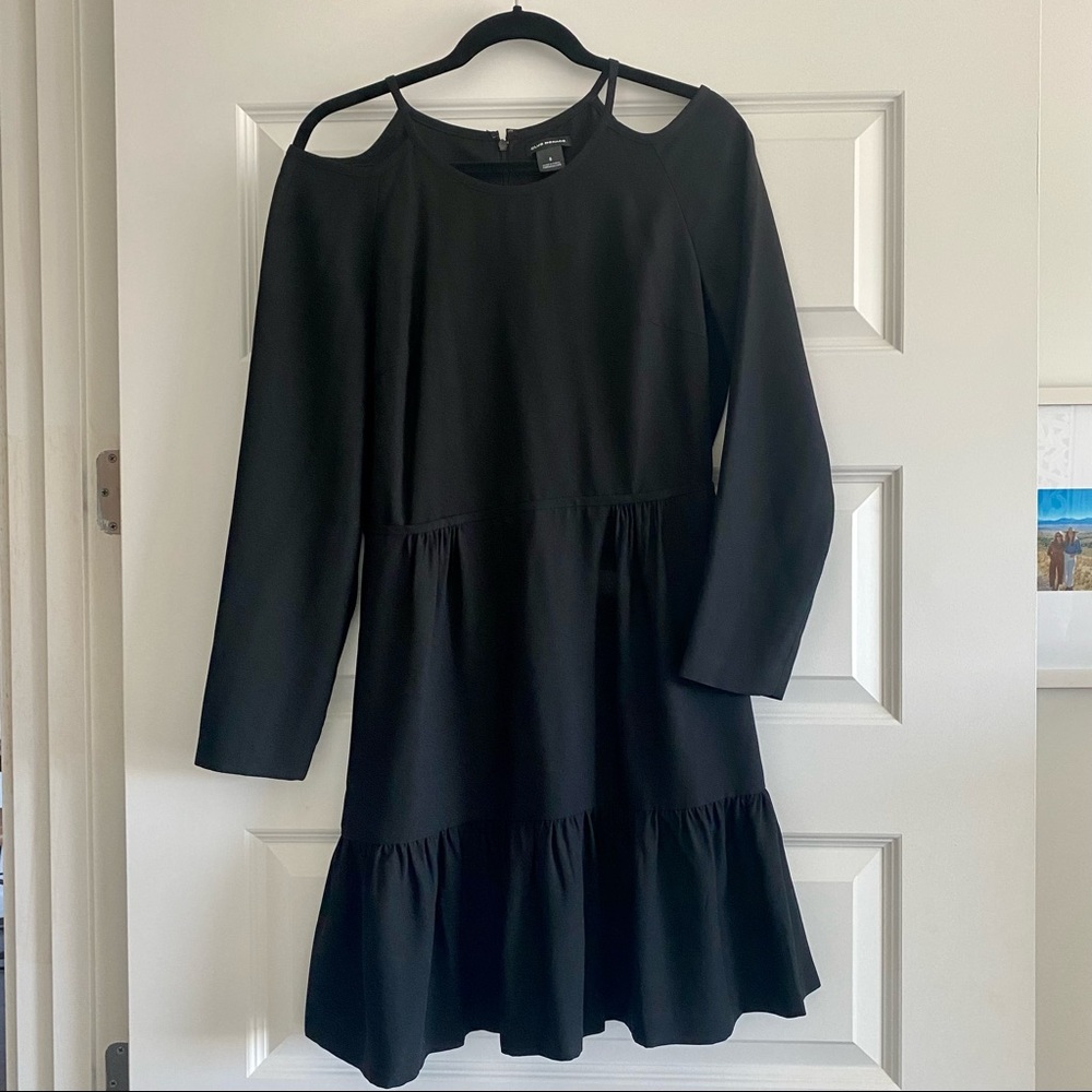 Club Monaco Black Cold Shoulder Dress